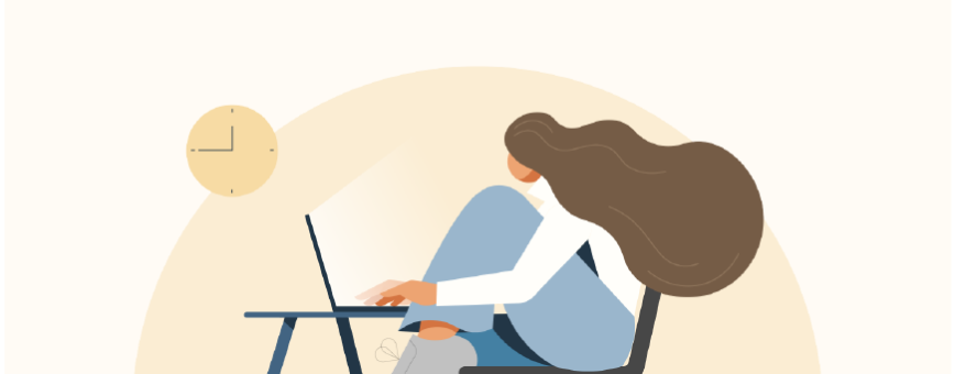 woman studying at her desk