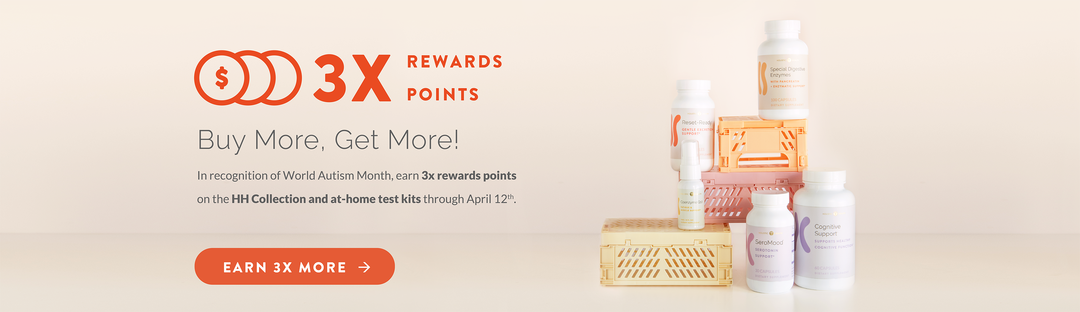 3X Rewards Points. Buy More, Get More! In recognition of World Autism Month, earn 3x rewards points onthe HH Collection and at-hometest kits through April 12th.