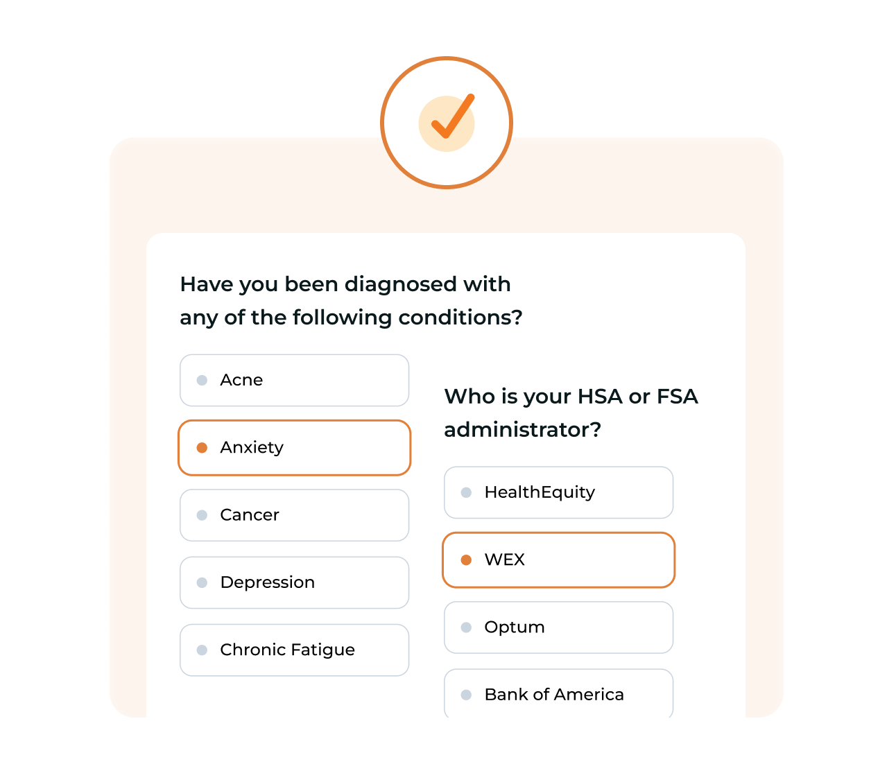 Quick health assessment for paying with Truemed and HSA / FSA funds